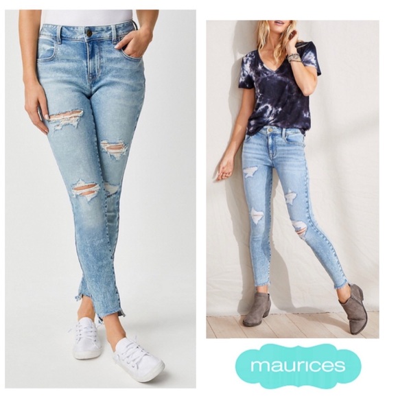 🍑 Maurice’s High-Rise Vintage Wash Jeans size 8  •Cool Meets Comfort• NWTS-$55 - Picture 3 of 12